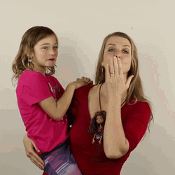 Mother & Daughter Sending Kisses GIF