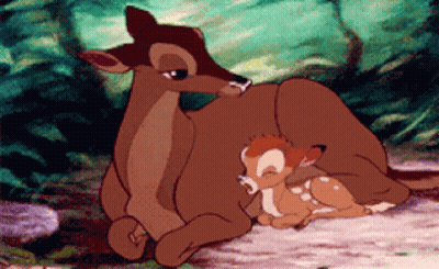 Mother Deer And Baby Deer Cartoon GIF