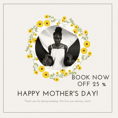 Mother's Day Advertisement Woman Surrounded By Flowers GIF