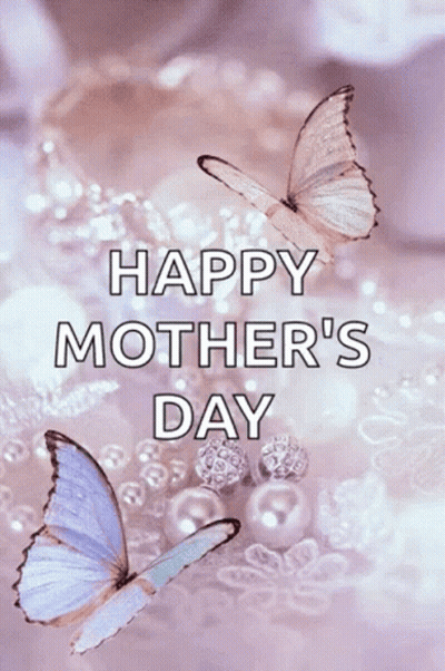 Mother's Day Card With Butterflies And Pearls GIF