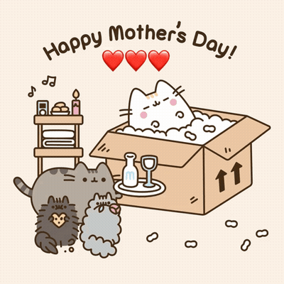 Mother's Day Card With Cat In Box GIF