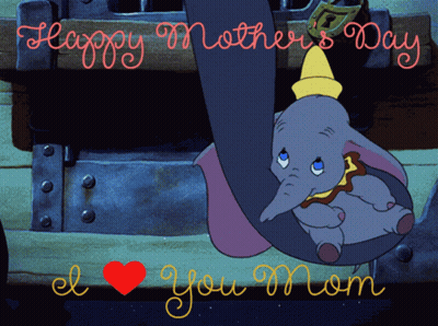 Mother's Day Card With Dumbo And Baby Elephant GIF