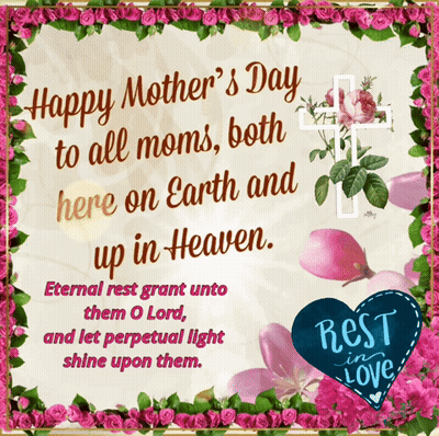 Mother's Day Card With Flowers And Cross GIF