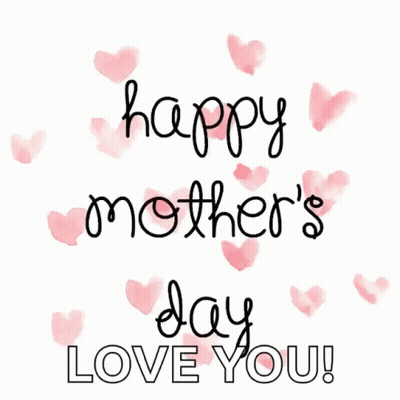 Mother's Day Card With Pink Hearts Love You GIF