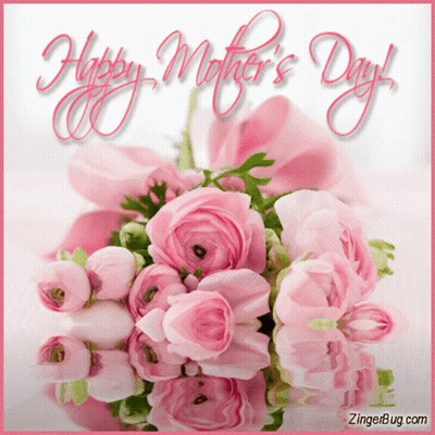 Mother's Day Card With Pink Roses GIF