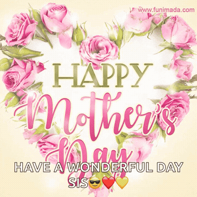 Mother's Day Card With Pink Roses GIF