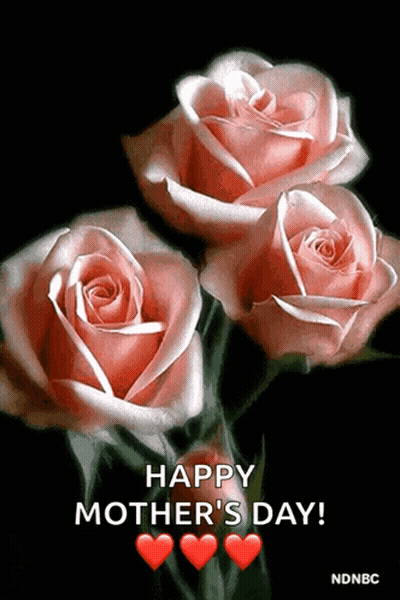 Mother's Day Card With Pink Roses GIF