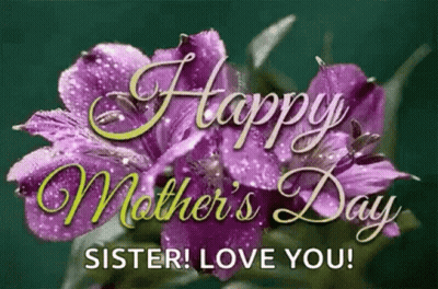 Mother's Day Card With Purple Flowers GIF
