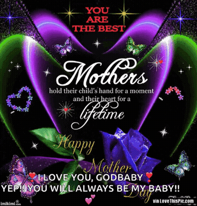 Mother's Day Card With Purple Heart GIF
