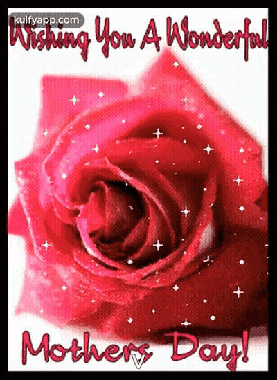 Mother's Day Card With Red Rose GIF