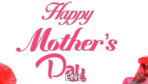 Mother's Day Card With Red Rose Petals GIF