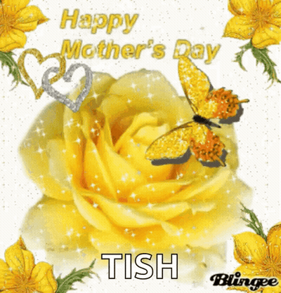 Mother's Day Card With Roses And Butterflies GIF
