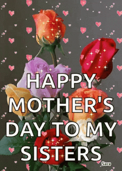 Mother's Day Card With Roses And Hearts GIF