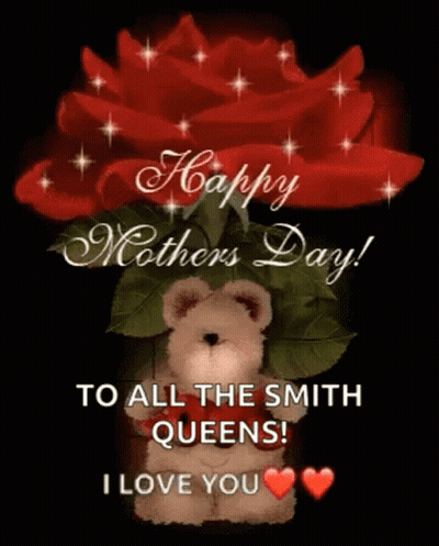Mother's Day Card With Teddy Bear And Rose GIF