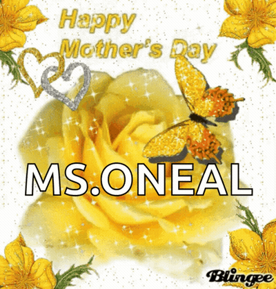 Mother's Day Card With Yellow Rose And Butterflies GIF