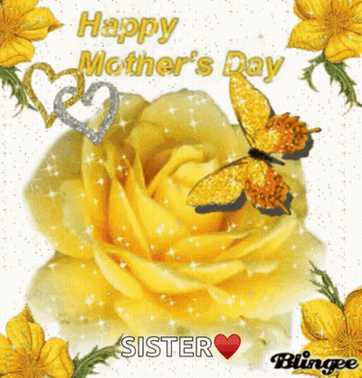 Mother's Day Card With Yellow Rose GIF