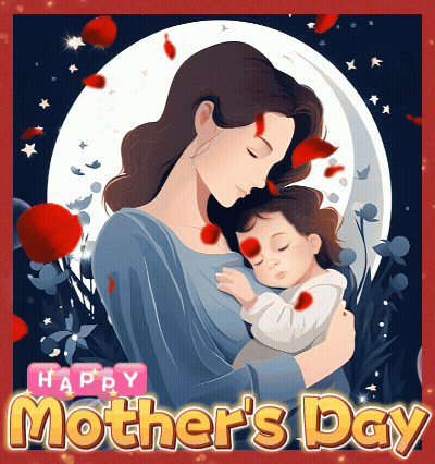 Mother's Day Card Woman Holding Baby GIF