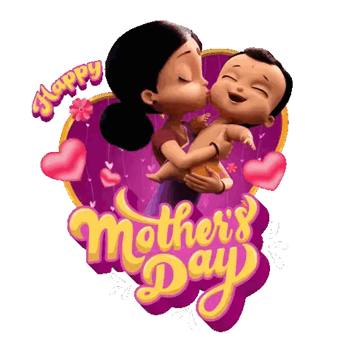 Mother's Day Card Woman Kissing Baby Sticker