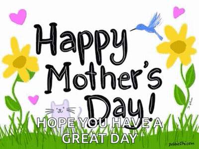 Mother's Day Greeting Card With Flower Wreath GIF