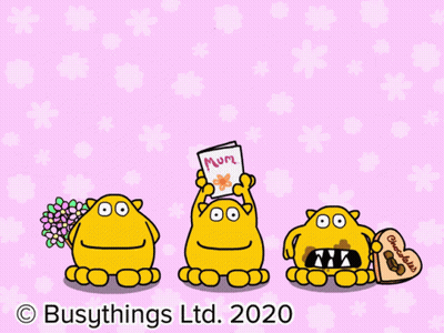 Mother's Day Greeting Card With Monsters GIF