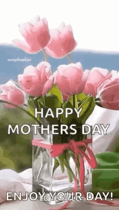 Mother's Day Greeting Card With Pink Flowers GIF