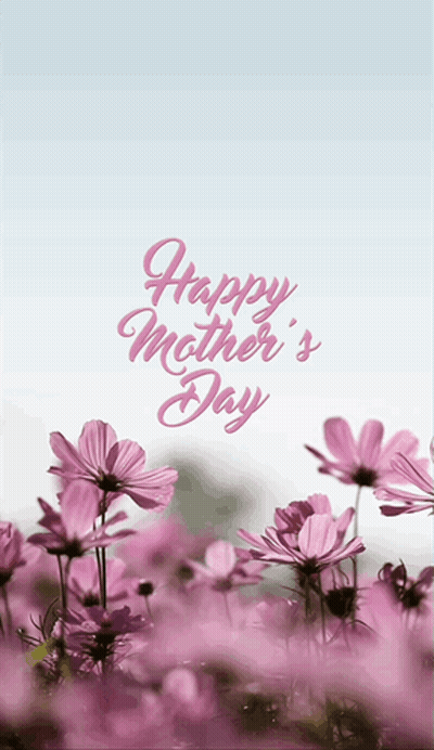 Mother's Day Greeting Card With Pink Flowers GIF