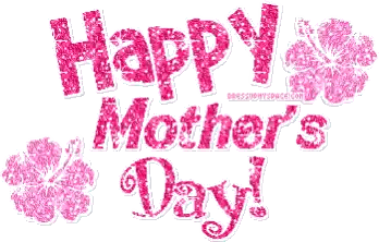 Mother's Day Greeting Card With Pink Flowers Sticker