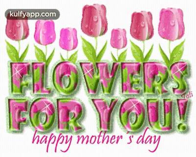 Mother's Day Greeting Card With Pink Flowers GIF