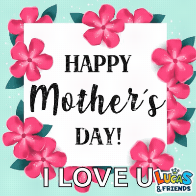 Mother's Day Greeting Card With Pink Flowers GIF