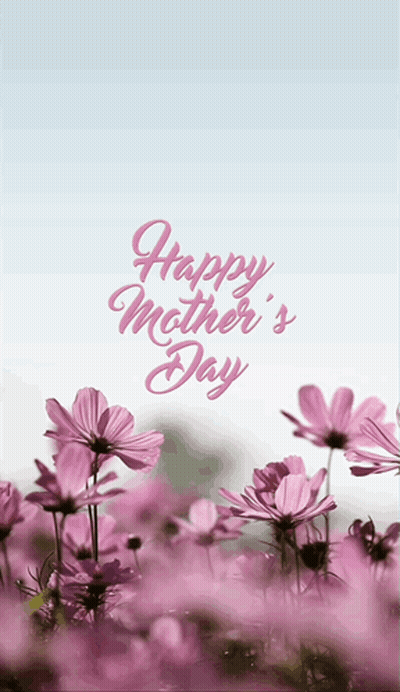 Mother's Day Greeting Card With Pink Flowers GIF