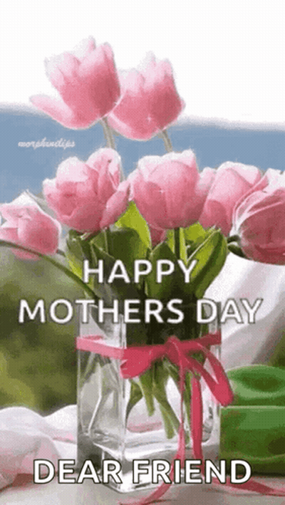 Mother's Day Greeting Card With Purple Flowers GIF