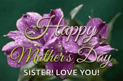 Mother's Day Greeting Card With Purple Flowers GIF