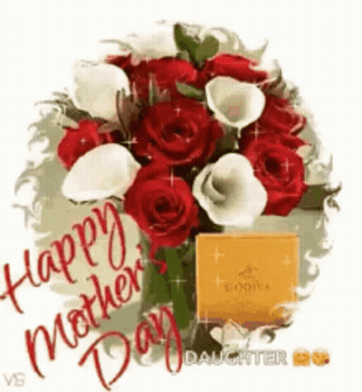 Mother's Day Greeting Card With Roses And Chocolates GIF