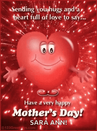 Mother's Day Heart Character GIF