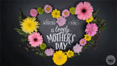 Mother's Day Heart Shaped Flower Card GIF