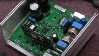 Motherboard With Capacitors And Label NL GIF
