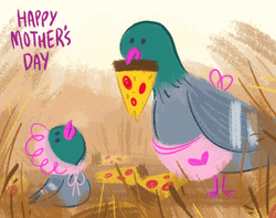 Mothers Day Funny Duck Handing Pizza GIF