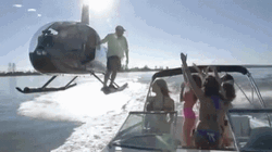 Motorboat And Helicopter GIF