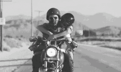 Motorcycle Back Ride Passenger Hugs GIF