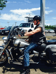 Motorcycle Hunk With Sunglasses GIF