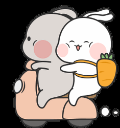 Motorcycle Scooter Rabbits Riding Together GIF