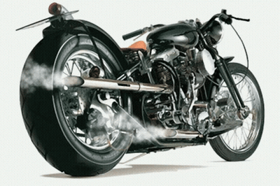 Motorcycle With Exhaust Smoke GIF