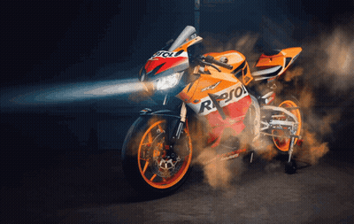 Motorcycle With Repsol GIF
