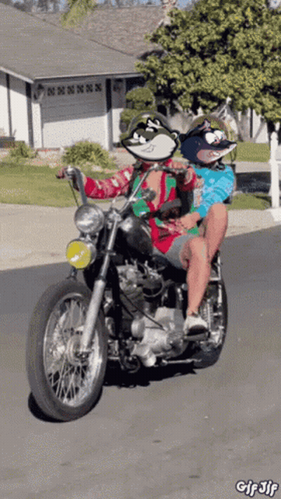 Motorcycle With Viralhog Sticker GIF