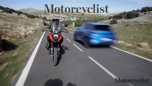 Motorcyclist Riding On Road GIF