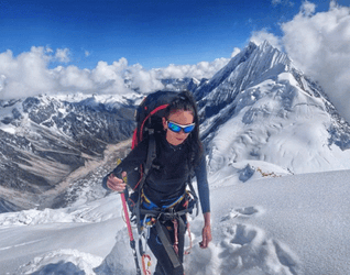 Mountain Climbers Breath Taking View GIF