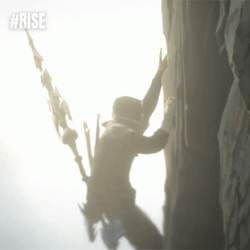 Mountain Climbers On A Foggy Day GIF