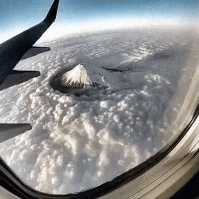 Mountain View From Airplane Window GIF