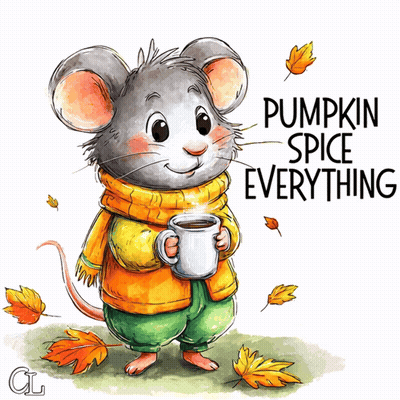 Mouse Holding Coffee Pumpkin Spice Everything GIF