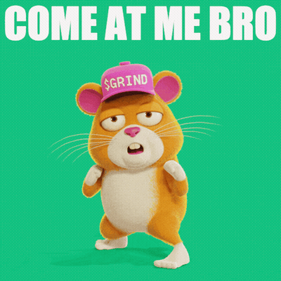 Mouse In Pink Hat Saying Grind GIF